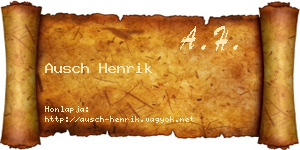 Ausch Henrik névjegykártya